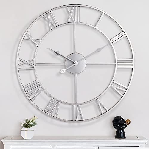 60cm retro silver metal - 60cm, large