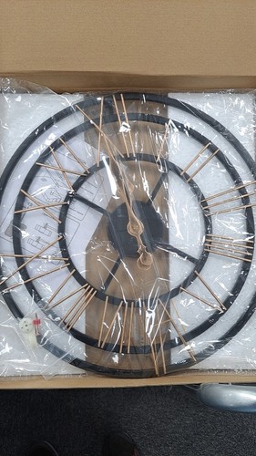 40cm large wall clock black - large,