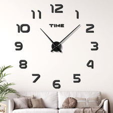 3D Stick on Wall Clock Large
