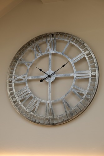 Extra large silver clock - large,