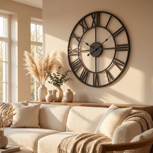 Large wall clocks modern - clocks, black